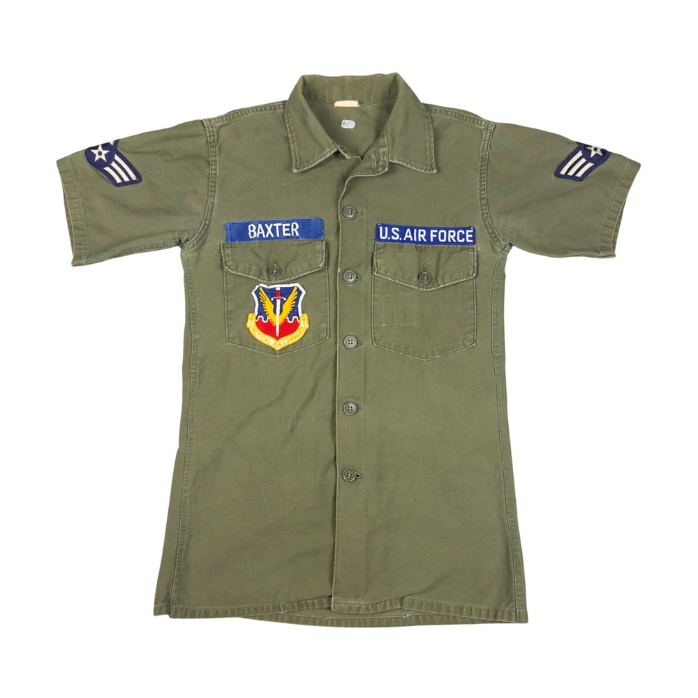 Vtg Vietnam Era USAF‎ OG107 Utility Shirt Men's Small Tactical Air Command